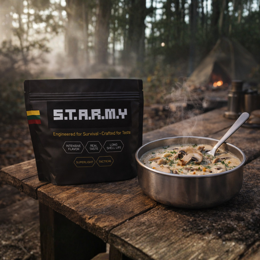 Šaltyje džiovinta greitai paruošiama pievagrybių sriuba